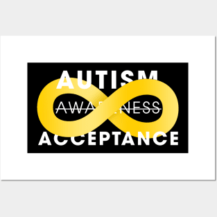 Autism Acceptance With Gold Infinity Posters and Art